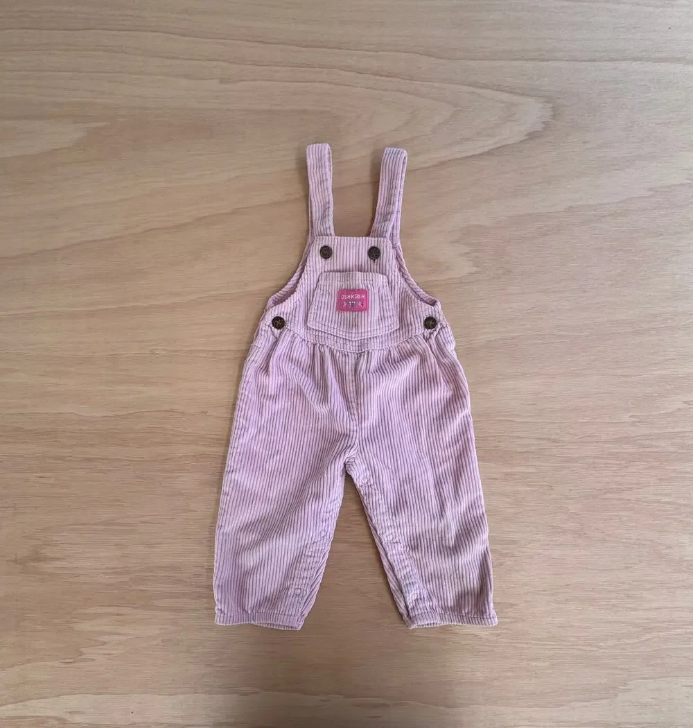 Vintage Oshkosh B'Gosh Vestbak 24M Pink Corduroy Overalls Made in USA